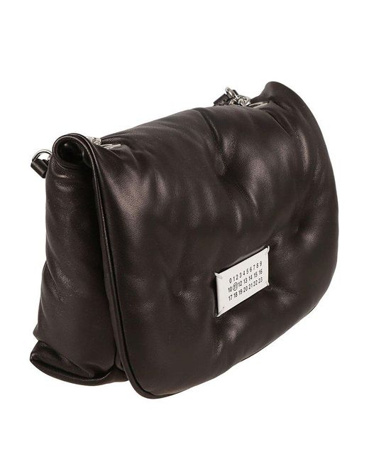 Maison Margiela Black Logo Patch Puffer Shoulder Bag