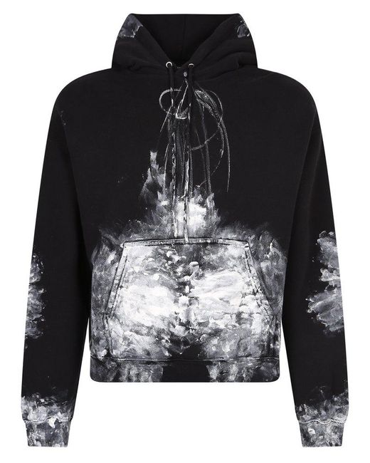 Balenciaga Gray Painter Fitted Hoodie for men