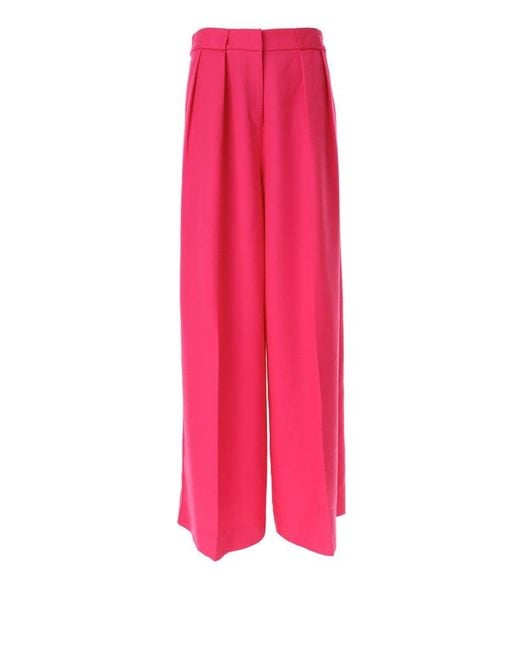 Karl Lagerfeld Pink High Rise Wide Leg Trousers