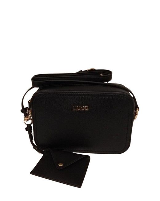 Liu Jo Black Logo-Lettering Crossbody Bag