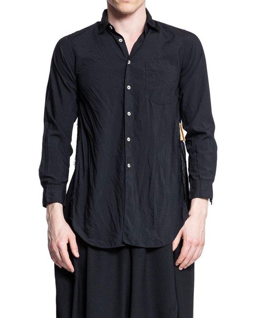 COMME DES GARÇON BLACK Blue Split Long Sleeved Shirt