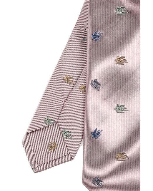 Etro Pink Silk Tie, for men