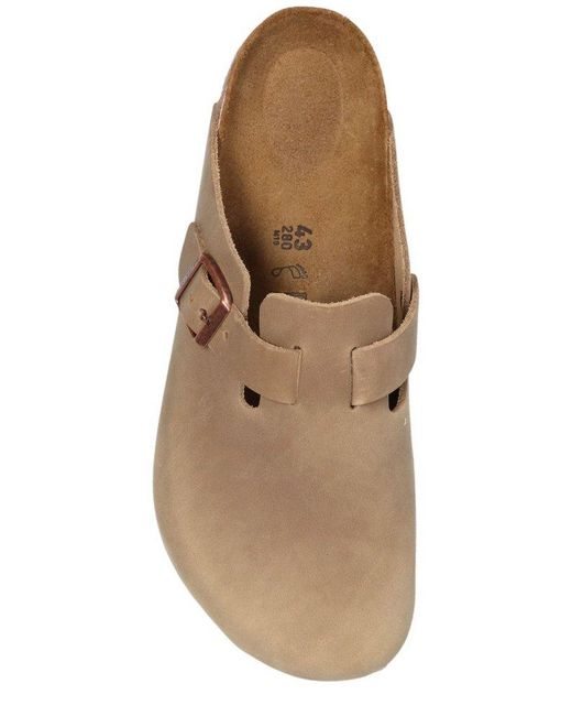 Birkenstock Brown Boston Big Buckle Slides for men