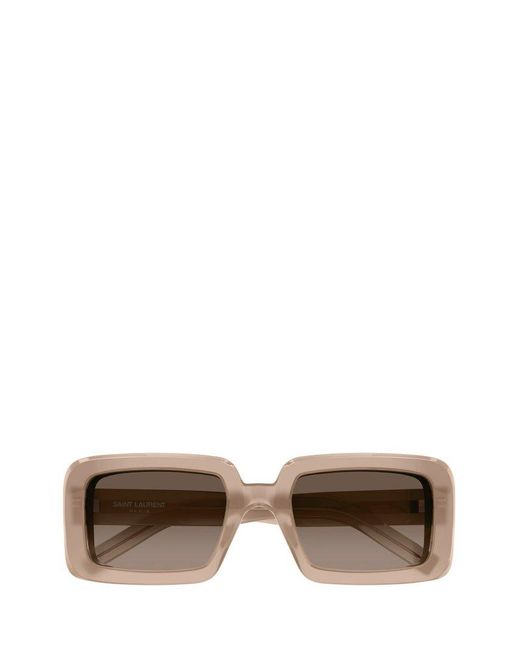 Saint Laurent Orange Rectangular Frame Sunglasses
