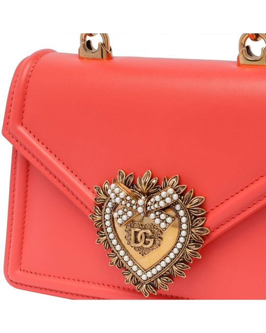 Dolce & Gabbana Red Small Devotion Handbag - Women's - Calfskin