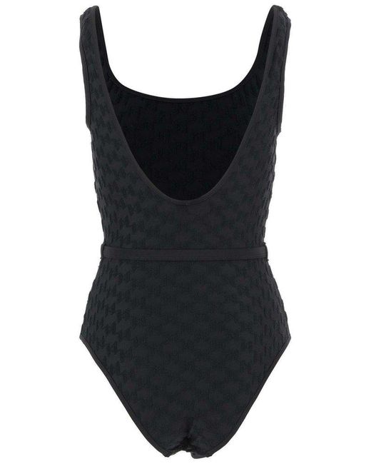 Karl Lagerfeld Black One-Piece Swimsuit With Logo