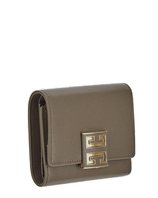 Givenchy Brown 4g Plaque Trifold Wallet