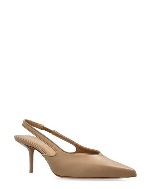 Max Mara Brown Pointed-toe Slingback Pumps