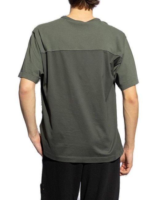 Stone Island Green T-shirt With A Pocket, for men