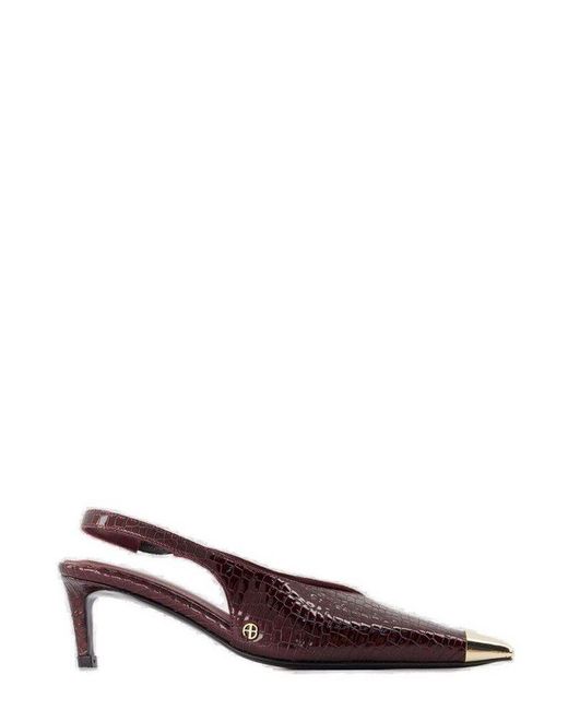 Anine Bing Brown Nina Embossed Pumps