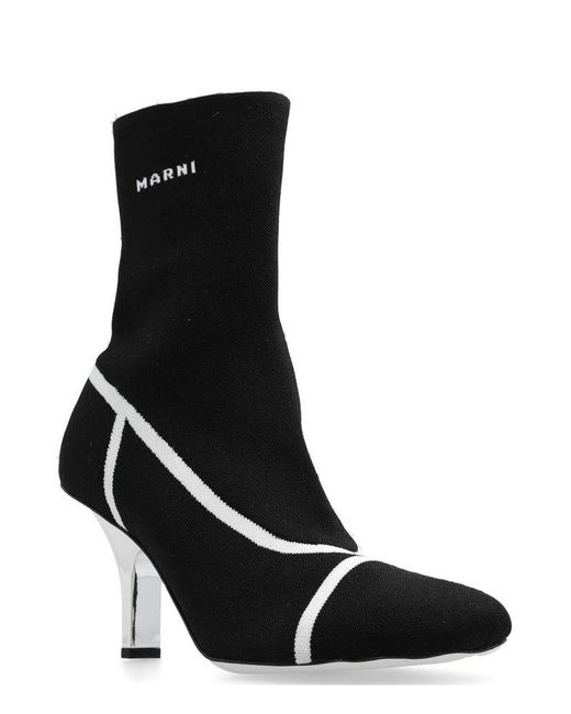 Marni Black Heeled Ankle Heeled Boots