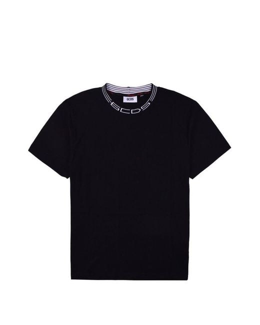 Gcds Short-sleeved Crewneck T-shirt in Black for Men