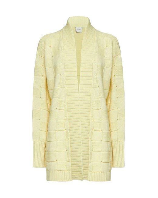 Alysi Yellow Long-Sleeved Knitted Cardigan