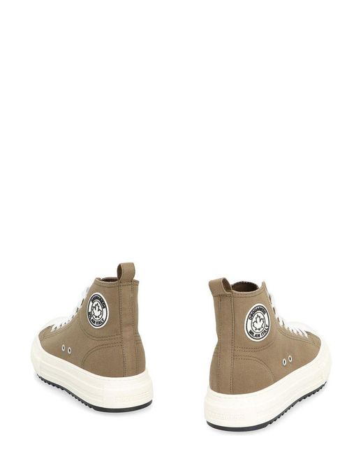 DSquared² Brown Logo Patch High-top Platform Sneakers for men