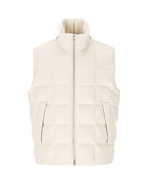 Loro Piana Natural High-neck Quilted Zipped Gilet for men