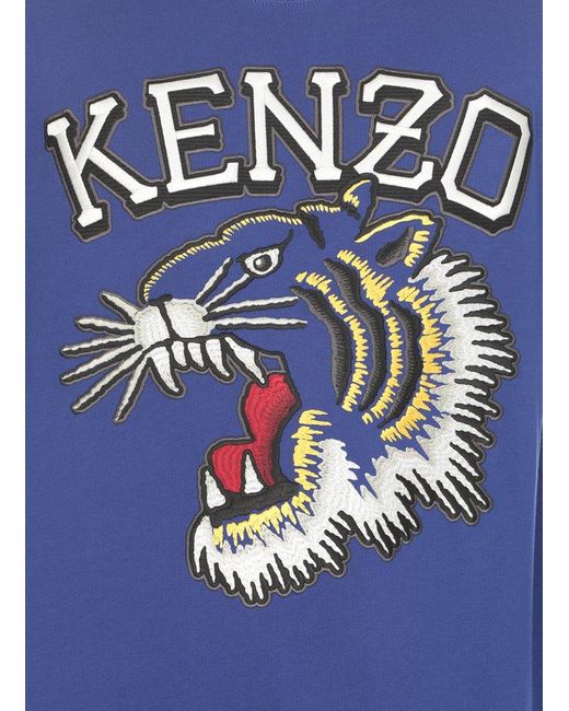 KENZO Blue Tiger Varsity Sweatshirt for men