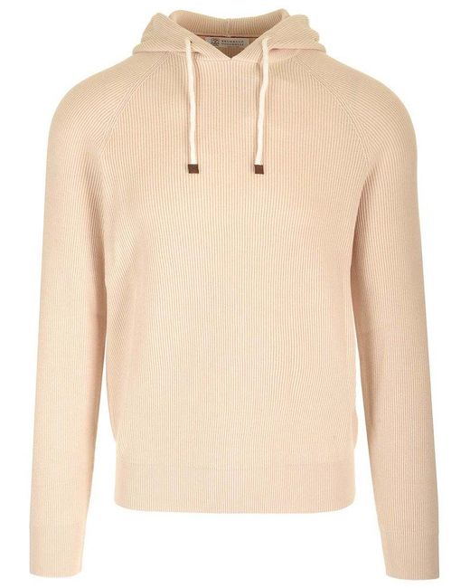 Brunello Cucinelli Sand-colored Hoodie in Natural for Men | Lyst Canada