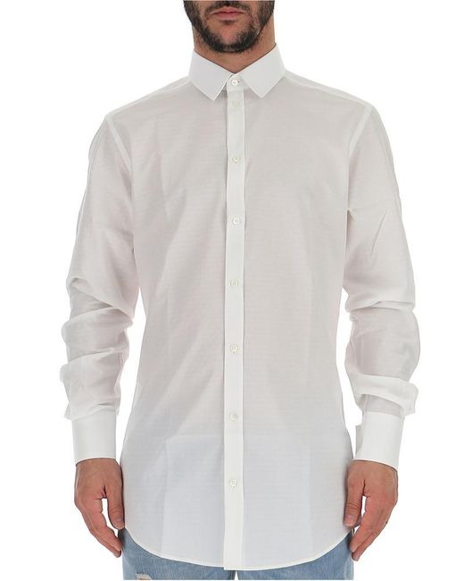 Dolce & Gabbana Cotton Classic Tailored Shirt in White for Men - Lyst