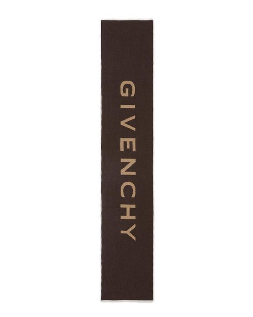 Givenchy Brown Reversible Logo Scarf for men