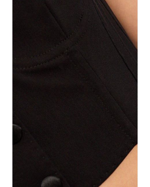 Dolce & Gabbana Black Corset Detailed Cropped Cady Waistcoat