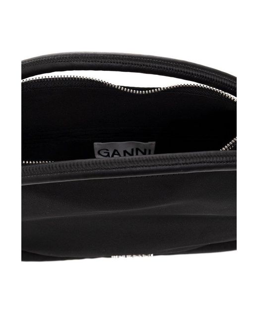 Ganni Black Hobo Shoulder Bag