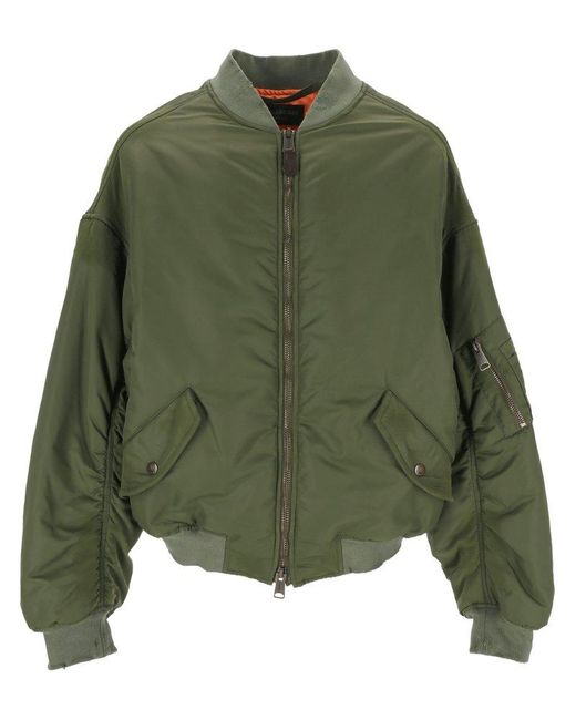 Balenciaga Green Zip-up Bomber Jacket for men