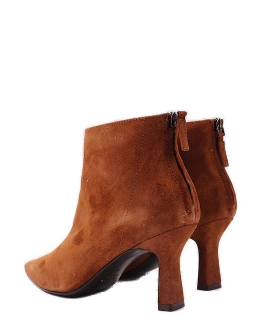 The Seller Brown Pointed-Toe Zipped Boots