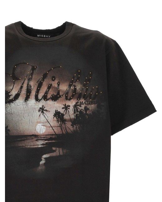 M I S B H V Black T-Shirts And Polos for men
