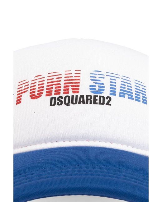 DSquared² Blue Rocco Panelled Twill Baseball Hat for men