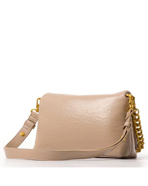 Liu Jo Brown Logo-Plaque Chain-Linked Crossbody Bag