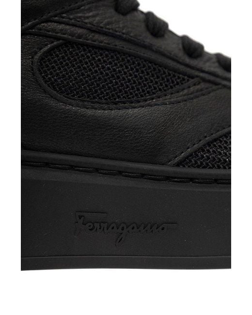 Ferragamo Black Low-top Lace-up Sneakers for men