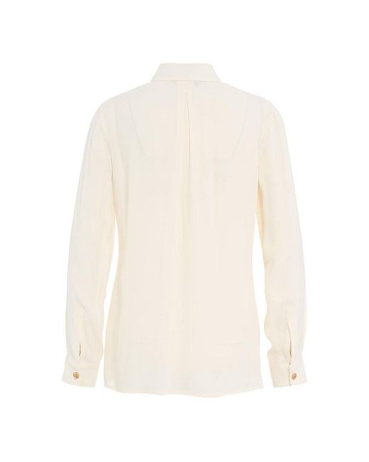 Elisabetta Franchi White Neck-tie Long-sleeved Shirt
