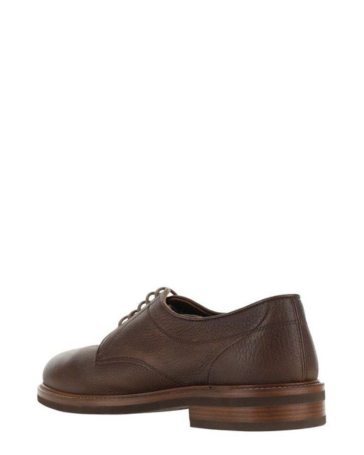 Brunello Cucinelli Brown Round-toe Lace-up Shoes for men