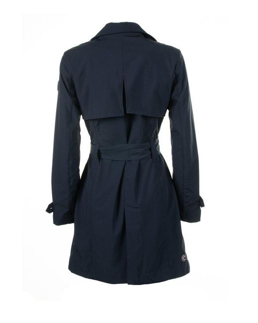 Colmar Blue Logo-patch Double-breasted Belted Trench Coat