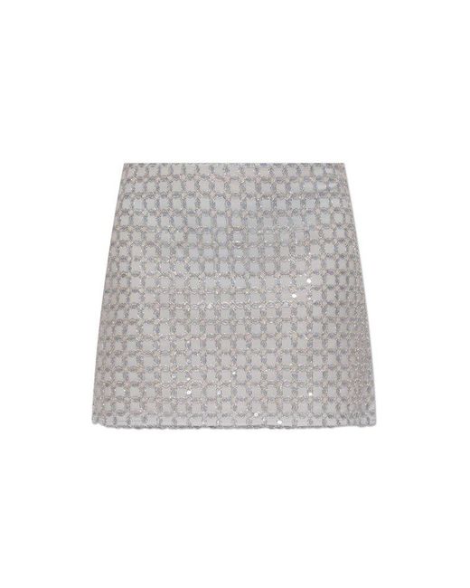 ROTATE BIRGER CHRISTENSEN White Skirt With Shimmering Appliqués