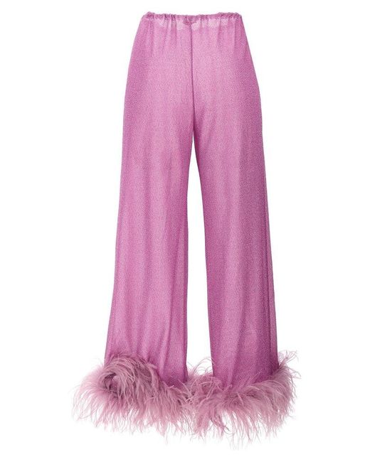 Oseree Pink 'Lumiere Plumage' Pants