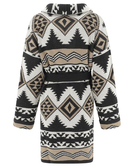 Woolrich Multicolor Jacquard Belted Cardigan