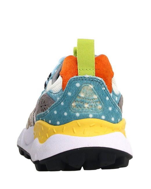 Flower Mountain White Patterned Casual Sneakers
