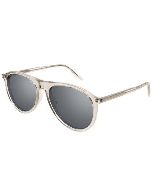 Saint Laurent Gray Aviator Frame Sunglasses