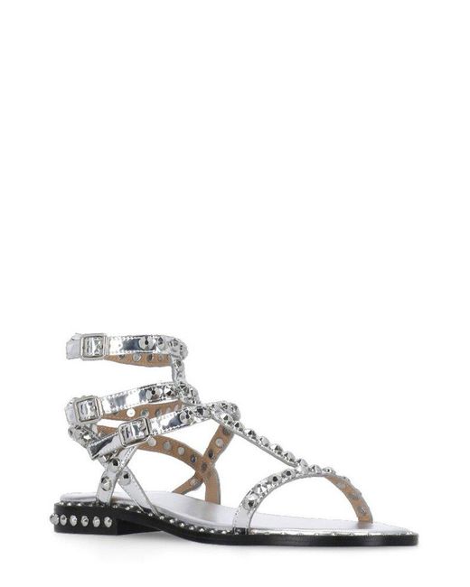 Ash White Play 09 Stud Embellished Sandals