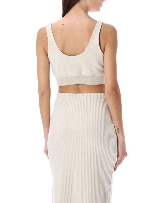 Nike White Chill Terry Sleeveless Cropped Top