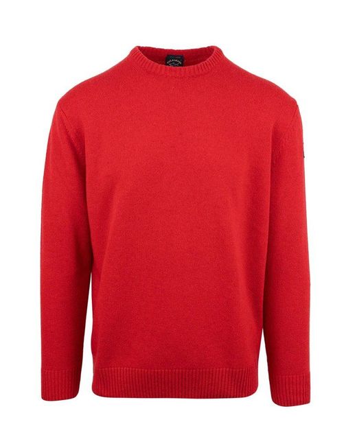 Paul & Shark Red Crewneck Sweater for men