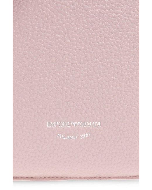 Emporio Armani Pink Strapped Phone Holder,