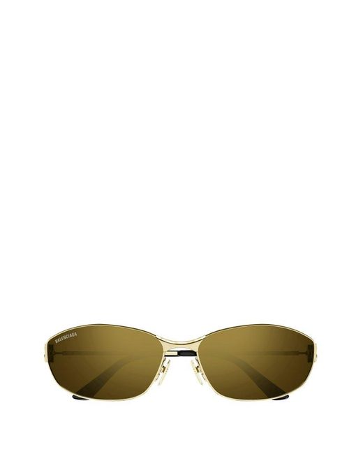 Balenciaga Green Rectangle-frame Sunglasses