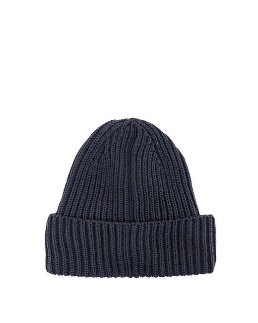 Wool Goggle-Detail Turn-up Brim Beanie 