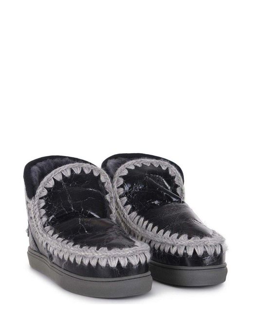 Mou Black Eskimo Embellished Ankle Boots