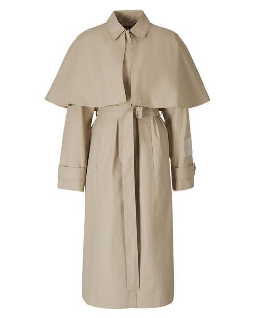 Acne Natural Belted Cape Trench Coat