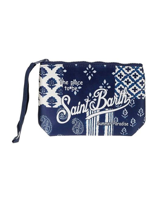 Mc2 Saint Barth Blue Patterned Wristlet Clutch
