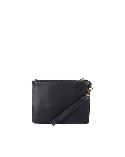 Moschino Black Leather Clutch for men