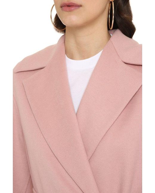 Max Mara Studio Pink Fazio Wrap Coat